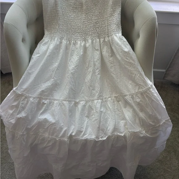 Nwot Philosophy Ivory Ruffled Kids Dress size medium 100% cotton - Picture 4 of 8